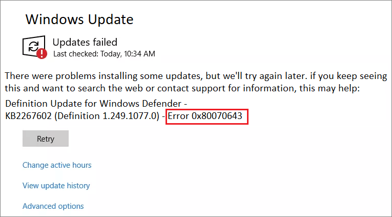 Error 0x80070643