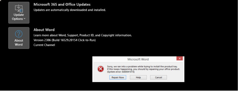 Error Code 0x80041015