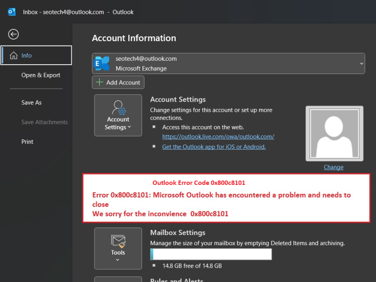 Error Code 0x800c8101